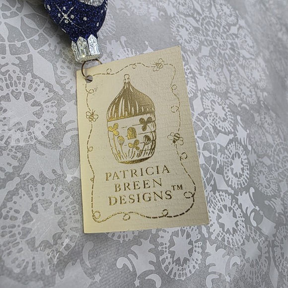 VTG Patricia Breen Let's Decorate Santa Blue Silver Ornament 2006 Bergdorf Event - Picture 10 of 12